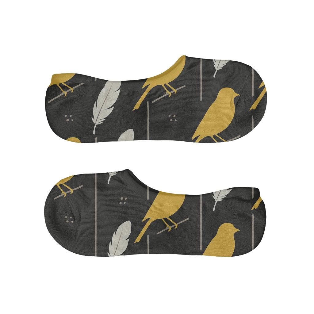 Canary Songwave Silhouette Stripes On Black Background trendy no-show sock styles