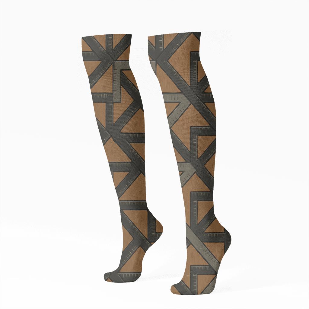 Carpenter Squares In Minimal Lattice Pattern stylish athletic knee-high socks