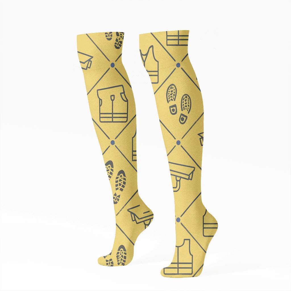 Security Guard Night Watch Minimal Tessellation premium sports knee-high socks