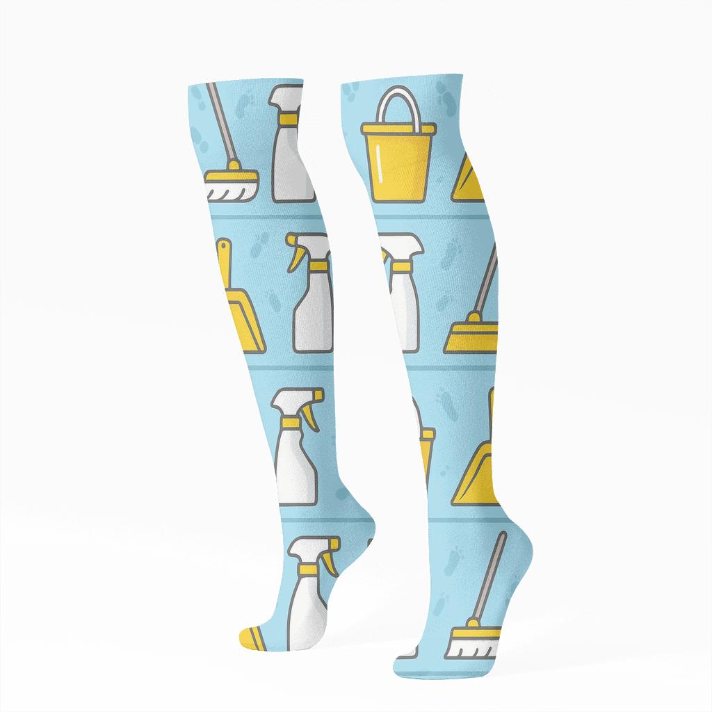 Tile Rhythm With Custodian Supply Bands custom knee-high socks