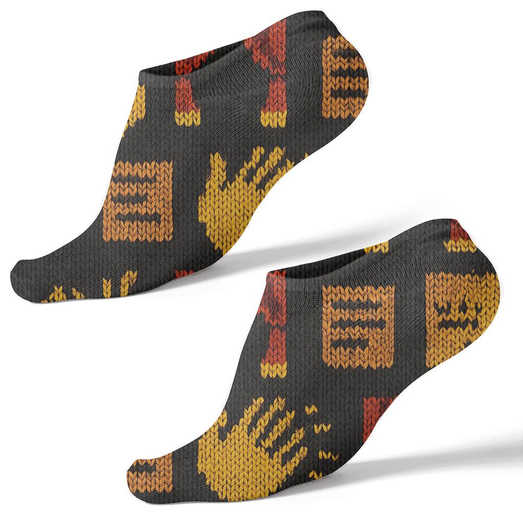 Actor Knit Illusion Applause Grid designer print ankle socks