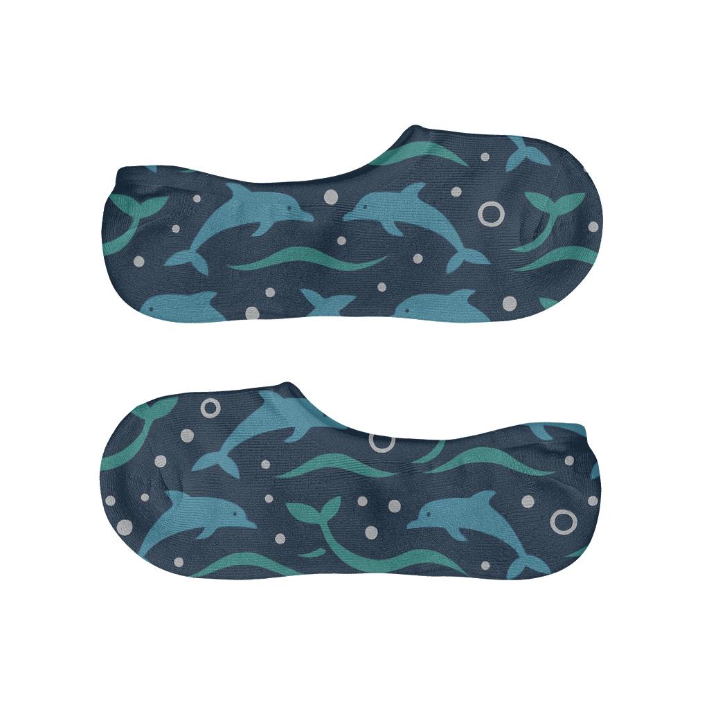 Ocean Bands With Dolphin Silhouettes breathable no-show socks