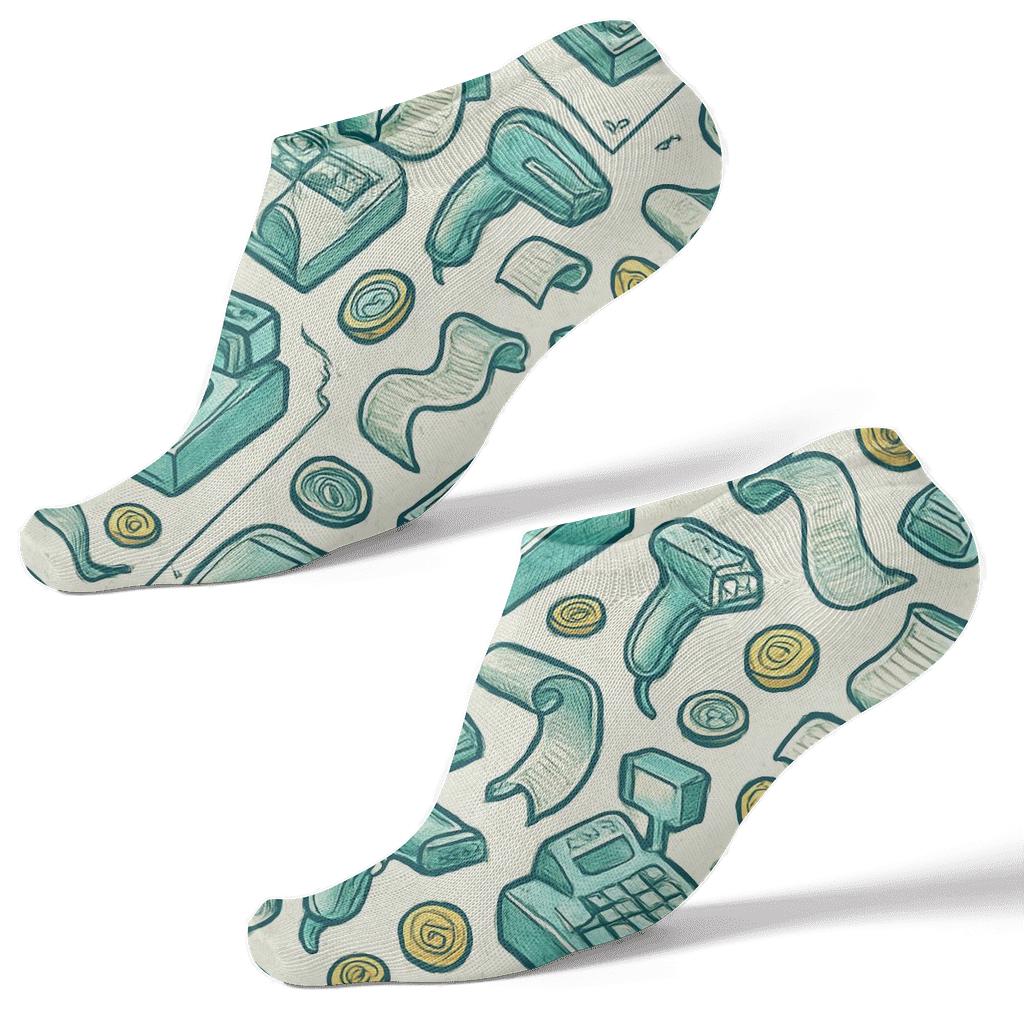 Transaction Tapestry With Cashier Moments trendy patterned ankle socks