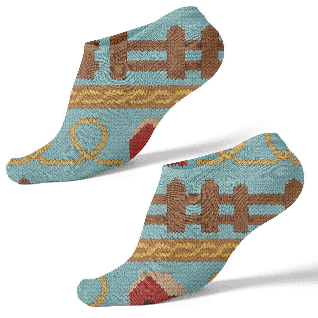 Knitted Fencepost Bands For Rancher Calm unique graphic ankle socks
