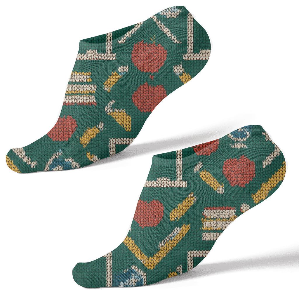 Teacher-Tools Kaleidoscope Knit Illusion trendy patterned ankle socks