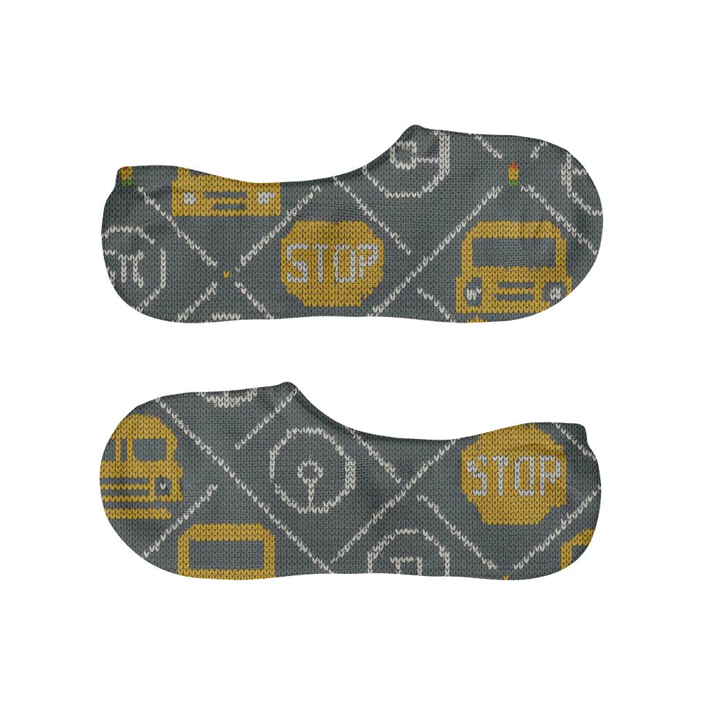 Knitted Route Tapestry Bus Driver Pattern personalized invisible socks