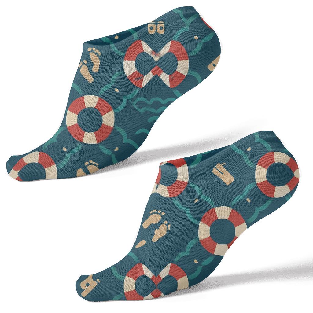 Rescue Ring Lattice With Lifeguard Signals unique graphic ankle socks