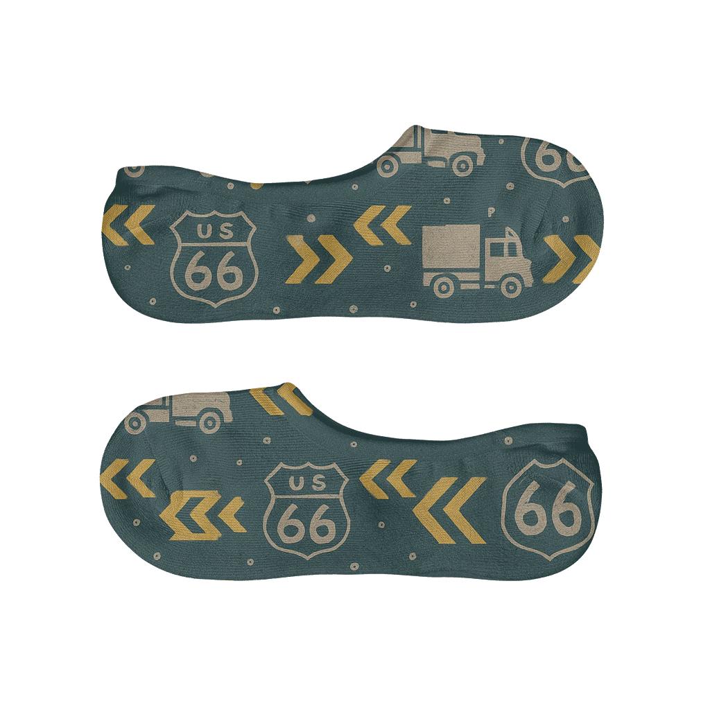 Truck Driver Route Shield Lattice Pattern unique hidden socks