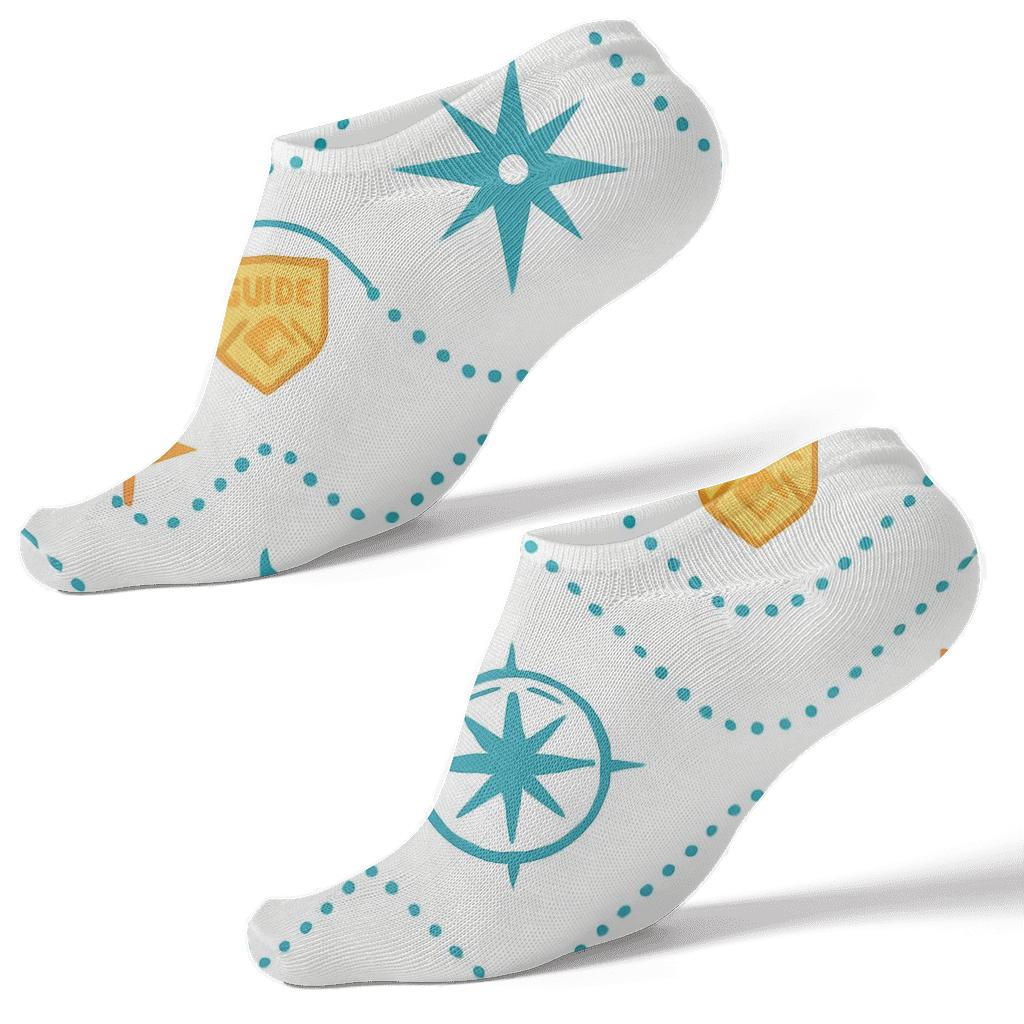 Compass Rose Chevron Tour Guide Print designer print ankle socks