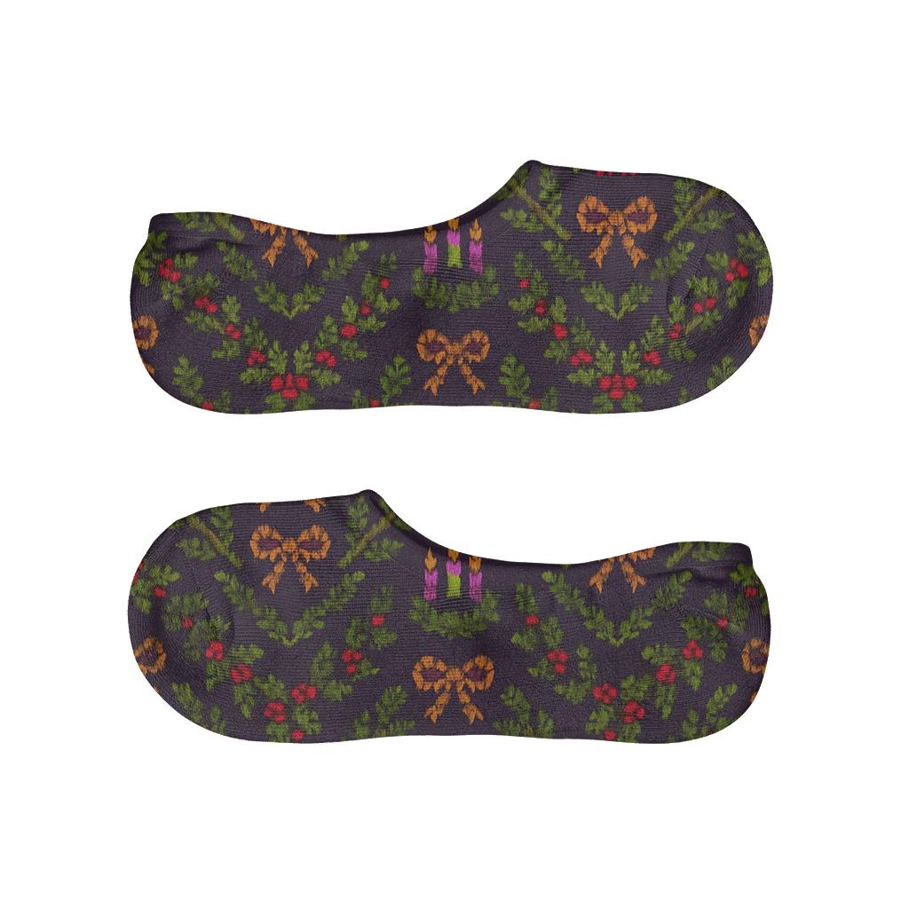 Advent Wreath Knitted Chevron Garland breathable seamless no-show sockscustom no-show socks