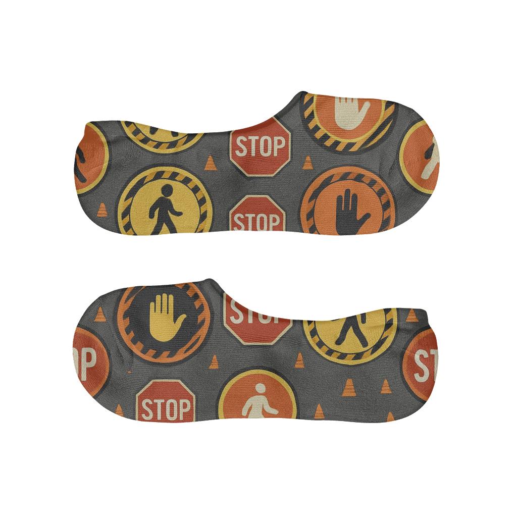 Safety Stripe Medallions With Crossing Guard Signals unique hidden socks
