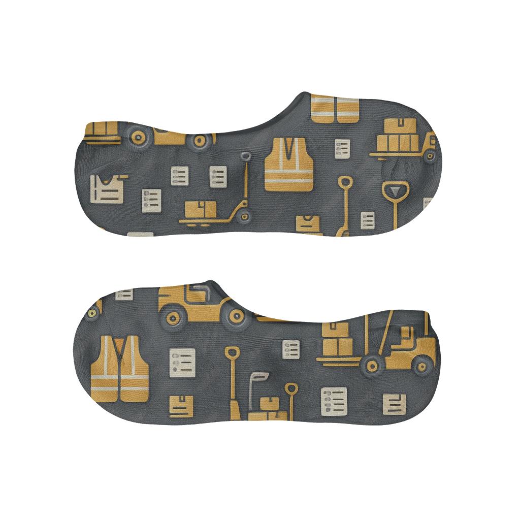 Forklift Parade For The Warehouse Worker designer print no-show socks