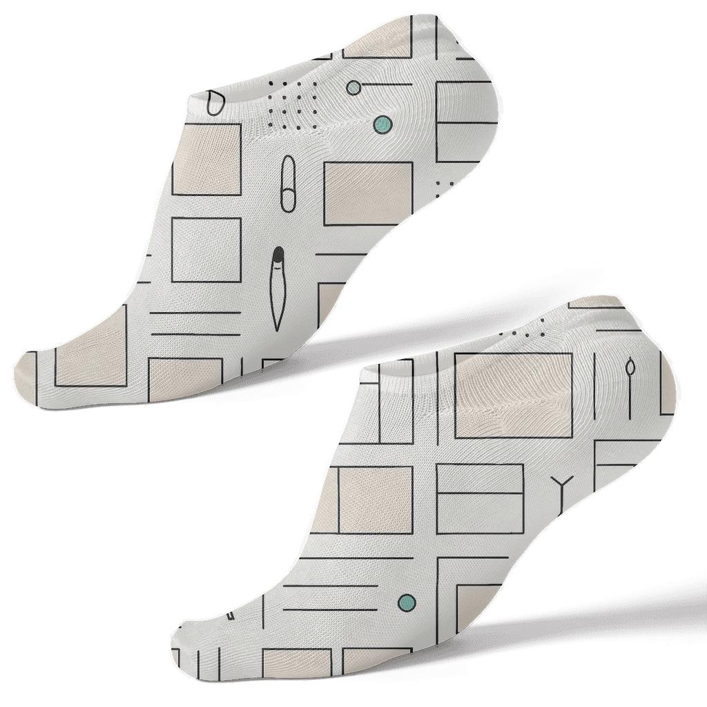 Studio Grid Pattern For Graphic Designer premium sports ankle socks
