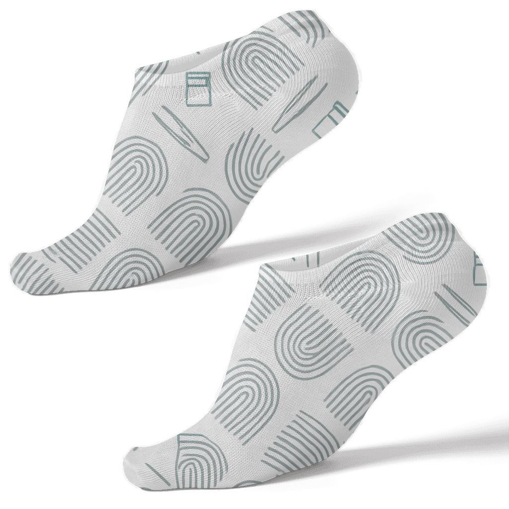 Fingerprint Lattice With Forensic Scientist Details designer print ankle socks