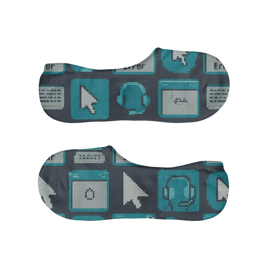 It Support Specialist Pixel Art Error Tile Grid anti-slip no-show socks