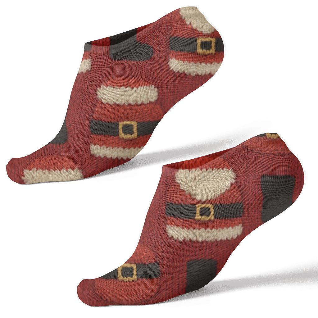 Santa Knitted Suit Tessellation designer print ankle socks