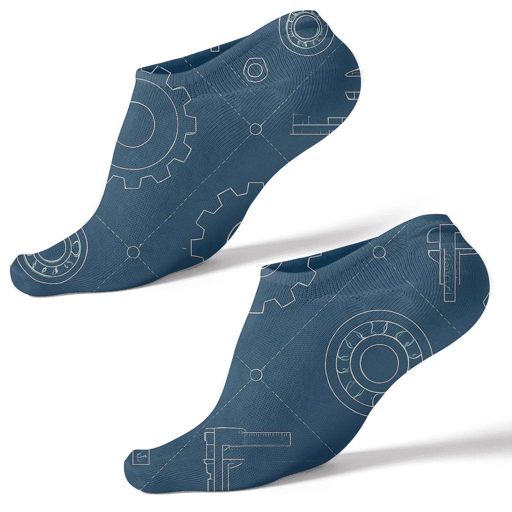 Blueprint Lattice For Mechanical Engineer Studio custom ankle socks