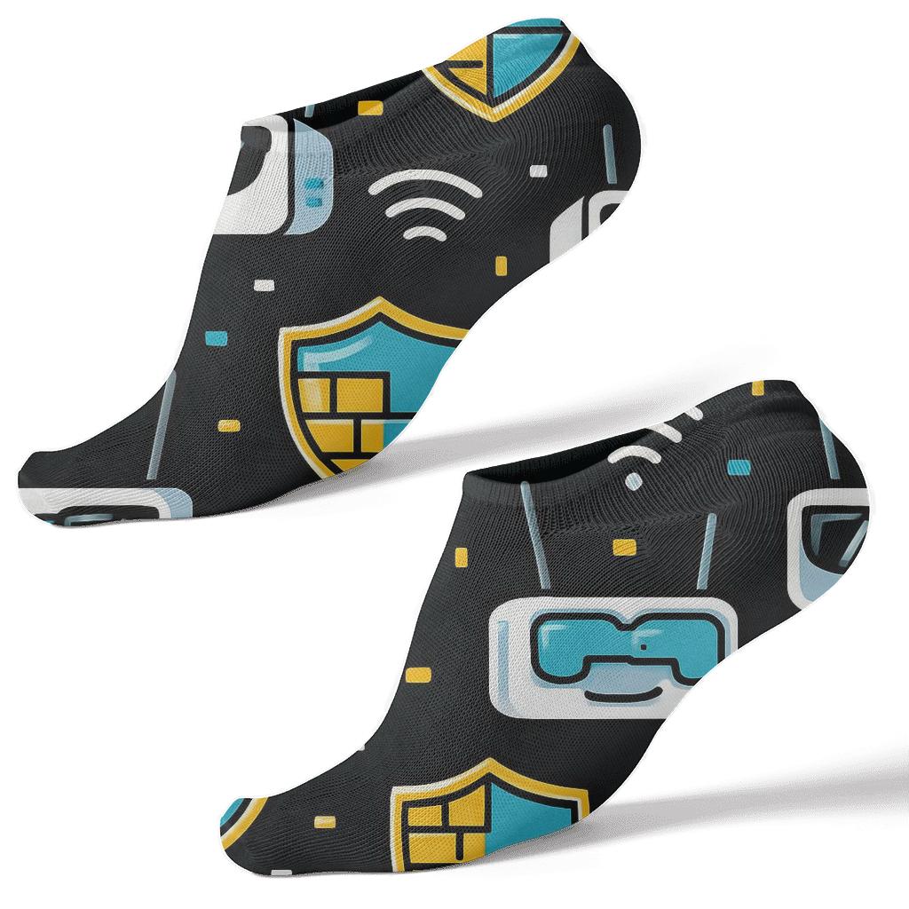 Router Parade Pattern For A Network Administrator stylish athletic ankle socks