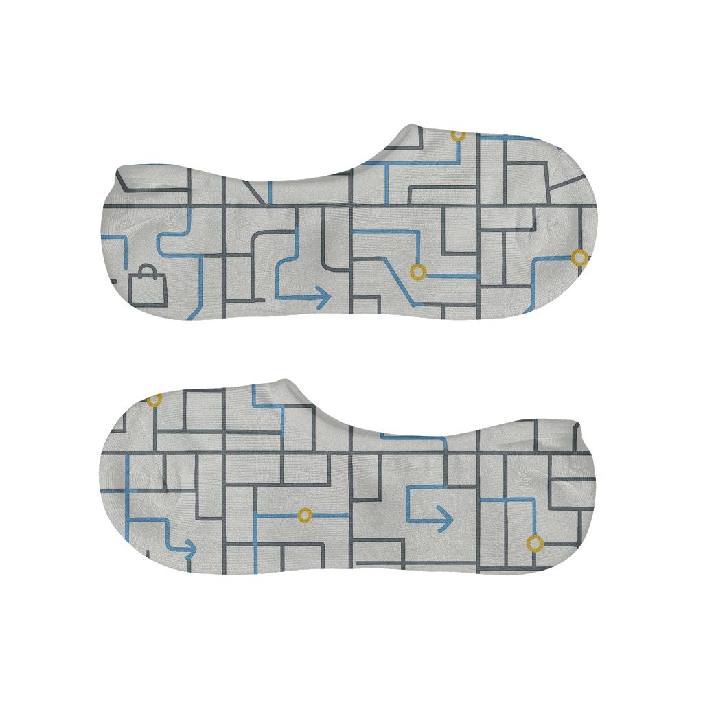 City Map Lattice In Courier Style comfortable invisible socks