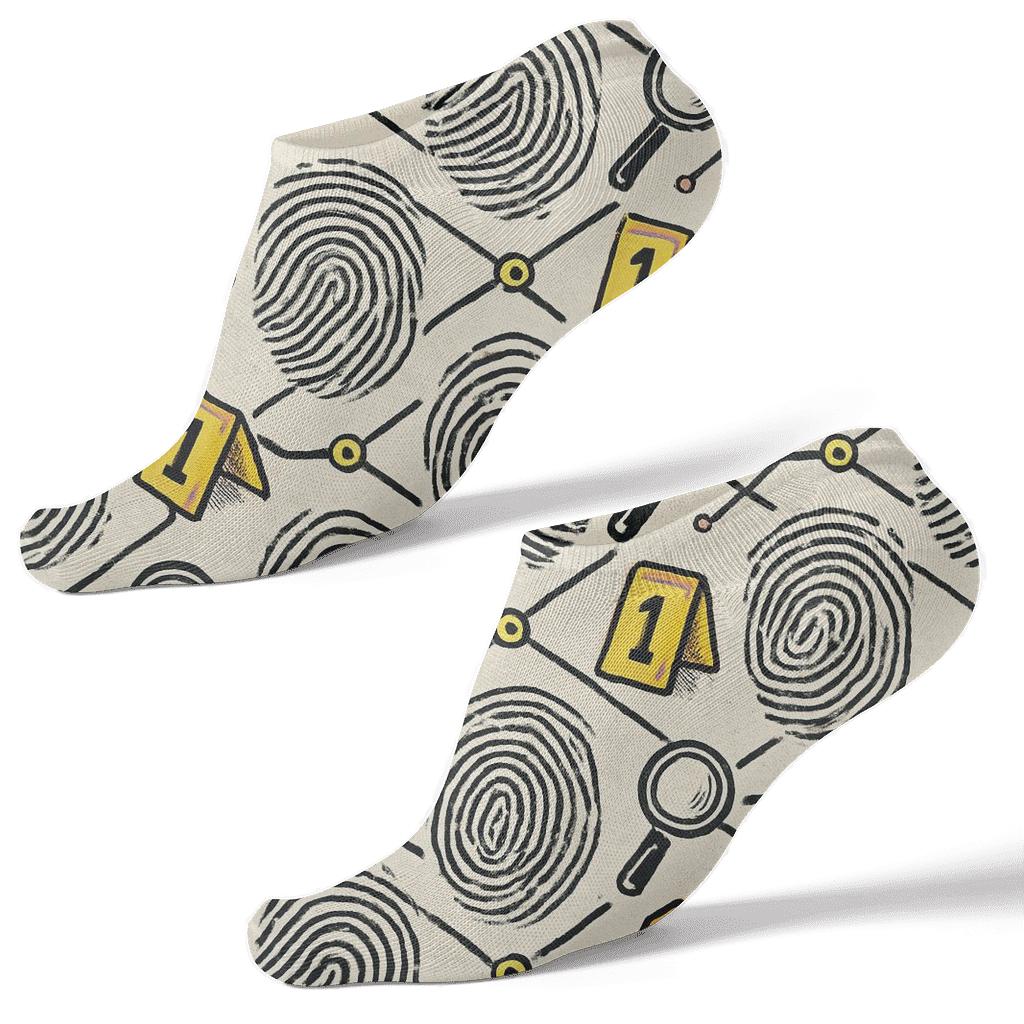 Fingerprint Lattice For Crime Scene Investigator Prints premium sports ankle socks