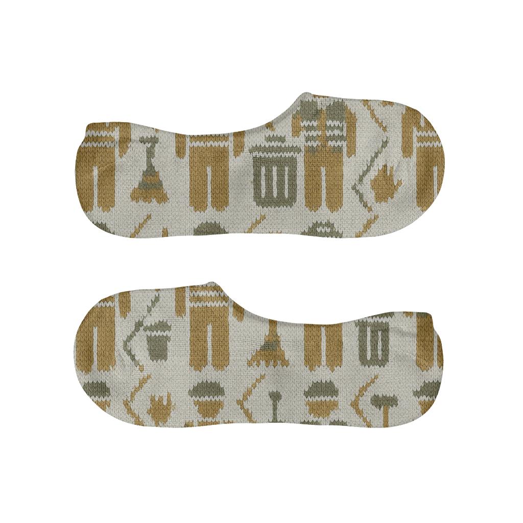 Sanitation Worker Knit Illusion Chevron Tiles trendy no-show sock styles