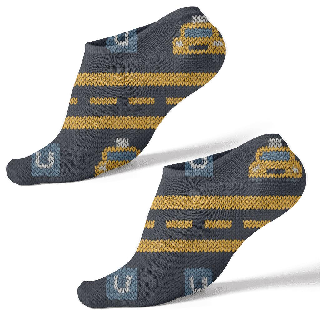 Rideshare Driver Knit Illusion Road Stripe Bands designer print ankle socks