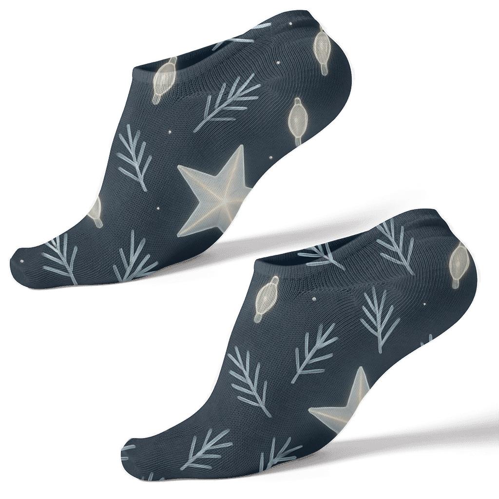 Midnight Blue Christmas Star Topper Scatter trendy patterned ankle socks