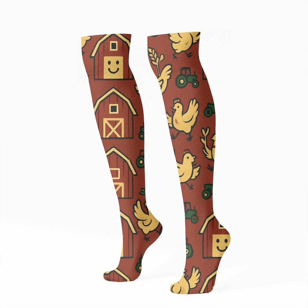 Farmer Barn Party Tessellation premium sports knee-high socks