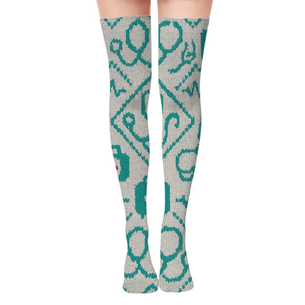 Paramedic Knit Illusion Triage Lattice trendy patterned over-the-knee socks