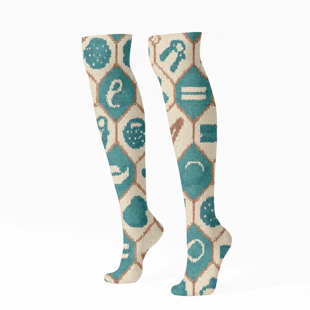 Knitted Lattice For The Occupational Therapist designer print knee-high socks