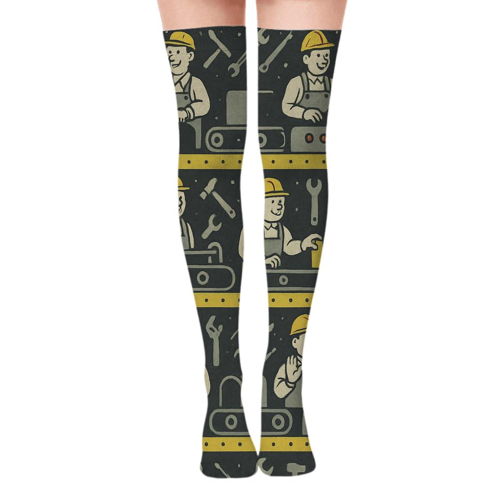 Conveyor Rhythm Banner For Machine Operator soft everyday over-the-knee socks