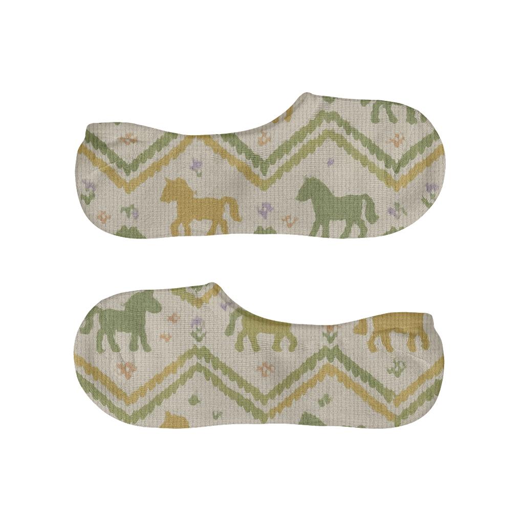 Knitted Pony Meadow Chevron comfortable invisible socks