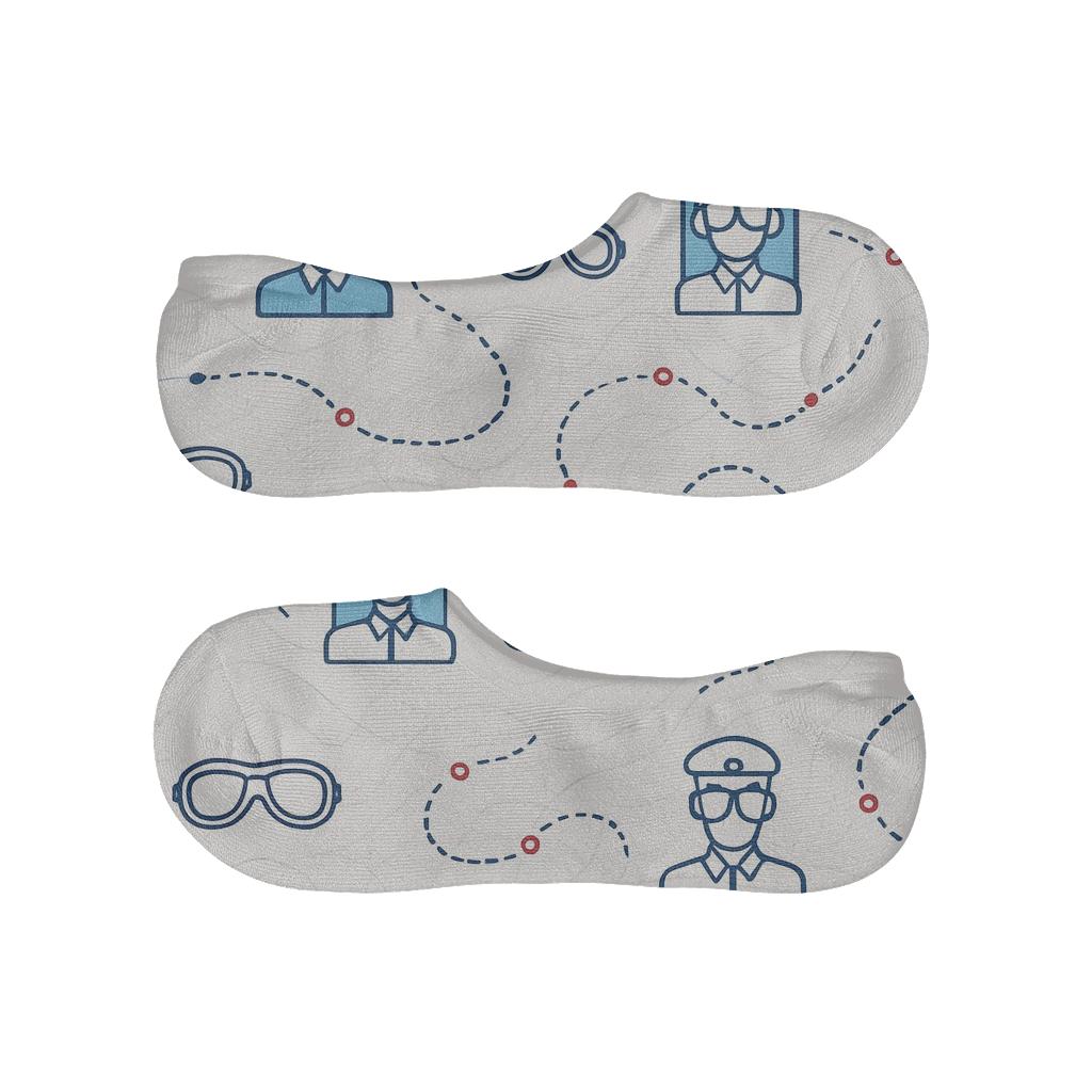 Cloud Chart Repeat With Pilot Icons personalized no-show socks