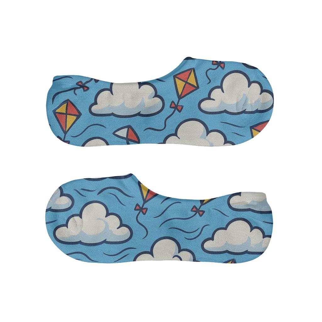 Kite Parade In Clouds Repeat breathable seamless no-show sockscustom no-show socks