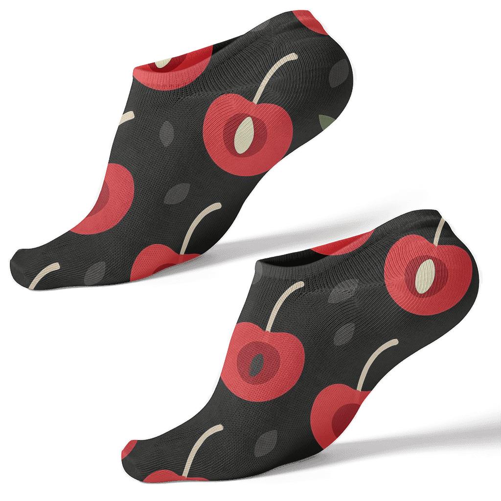 Modern Minimalist Graphic With Cherry Diagonal Arrays stylish athletic ankle socks