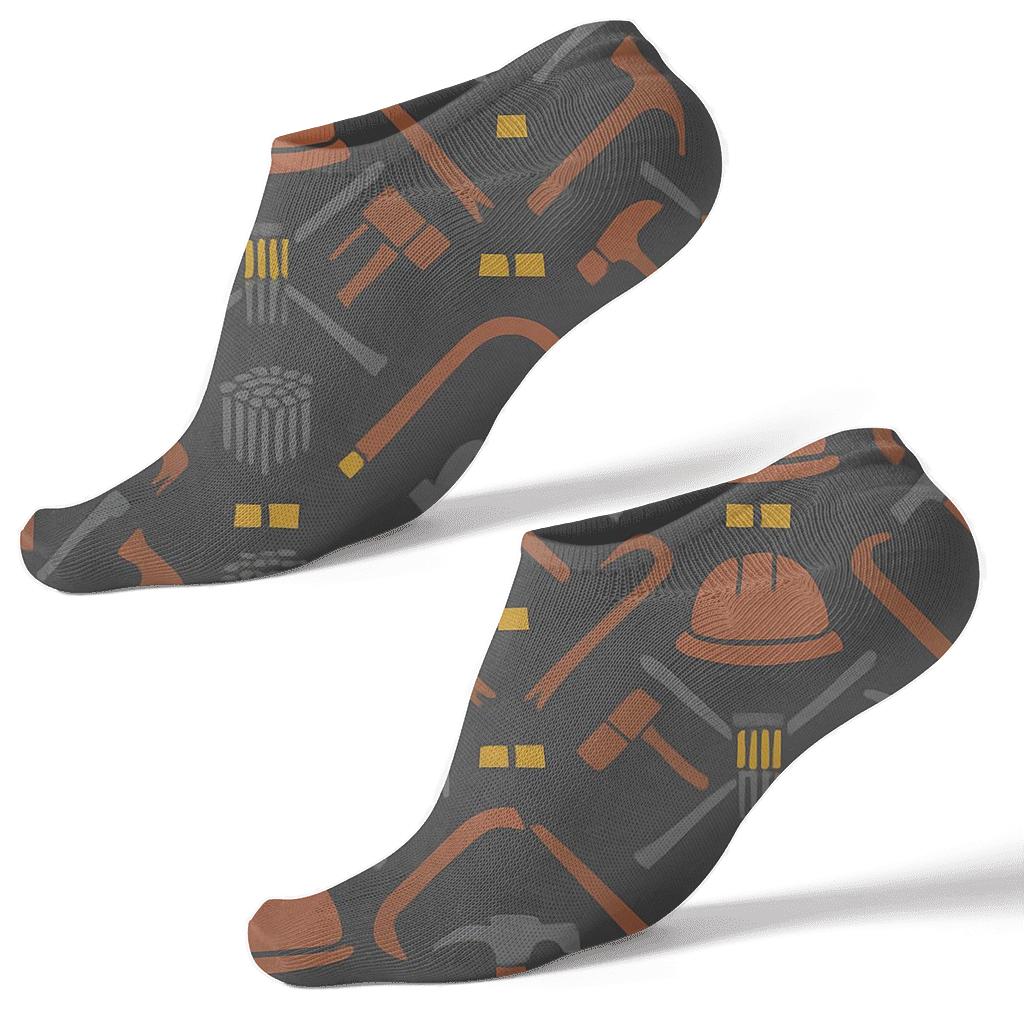 Tool Belt Geometry With Roofer Rhythm unique graphic ankle socks