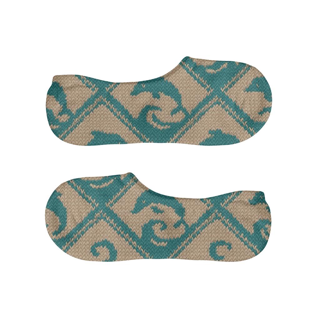 Knitted Illusion Tiles With Dolphin comfortable low-cut socks