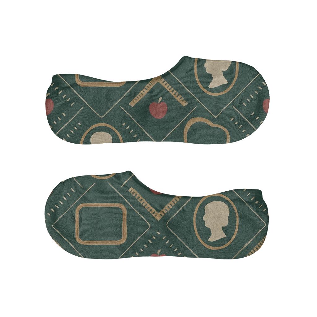 Chalkboard Lattice With Teacher Icons trendy no-show sock styles