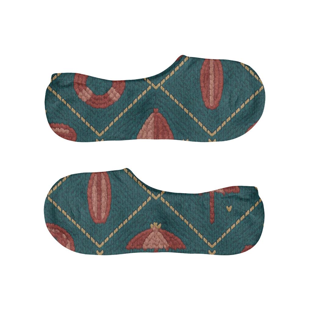 Lifeguard Knit Illusion Diamond Tessellation designer printed no-show socks