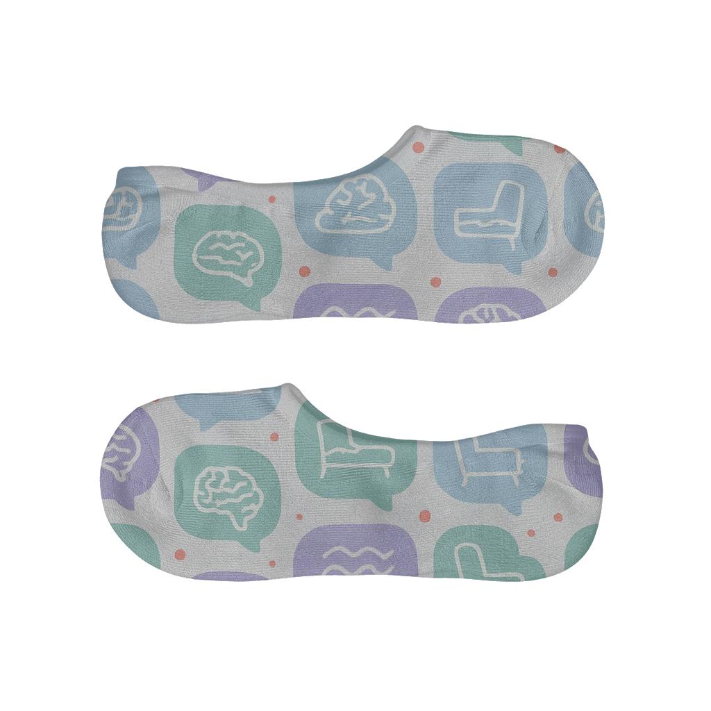 Thought Bubbles With Psychologist Icons In Modern Grid trendy no-show sock styles