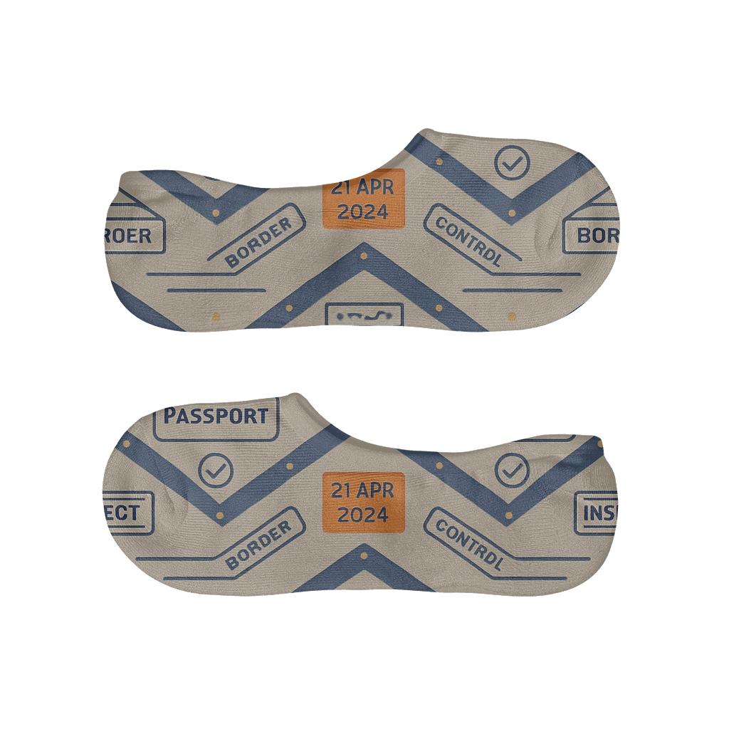 Passport Stamp Chevron For Customs Officer unique hidden socks