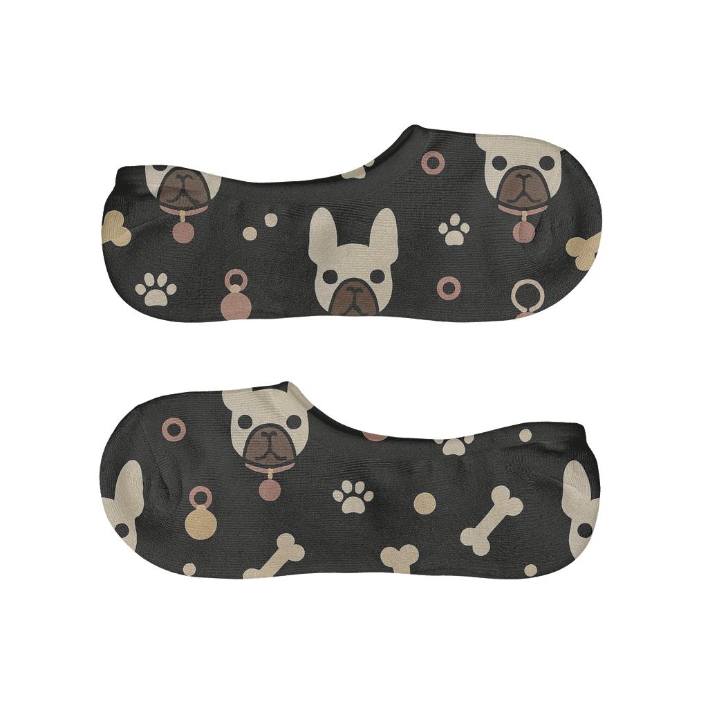 Midnight Orbit Bulldog Icon Grid No Show Socks