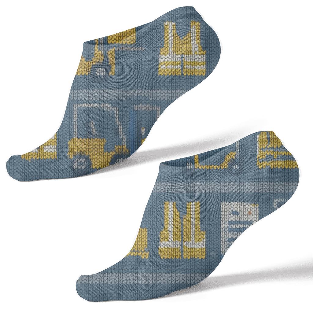 Knitted Warehouse Worker Shift Stripe Tessellation designer print ankle socks