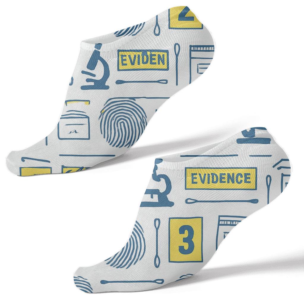 Evidence Collage Forensic Scientist Pattern Bands comfortable cotton ankle socks