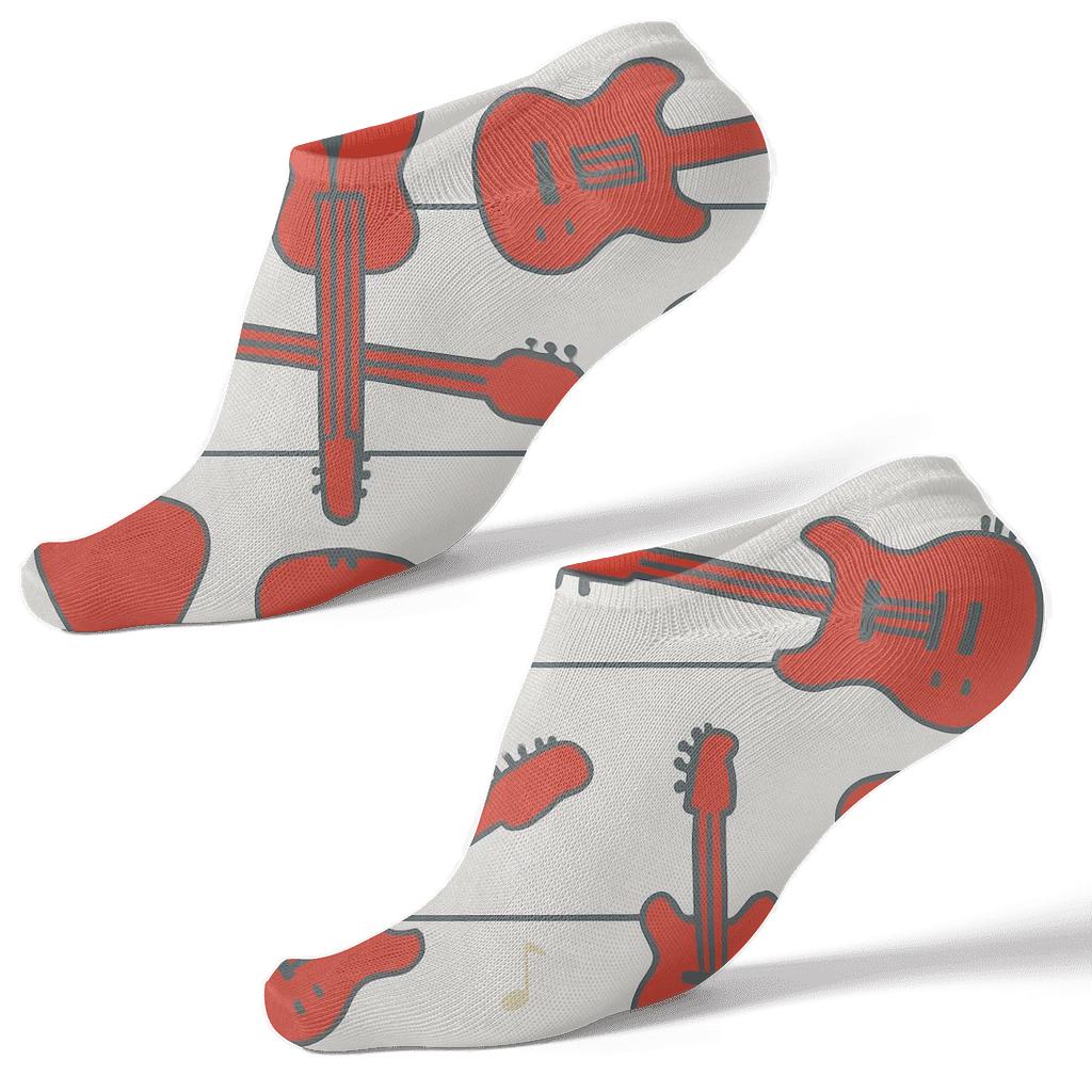Minimalist Lattice With Guitar Picks custom ankle socks