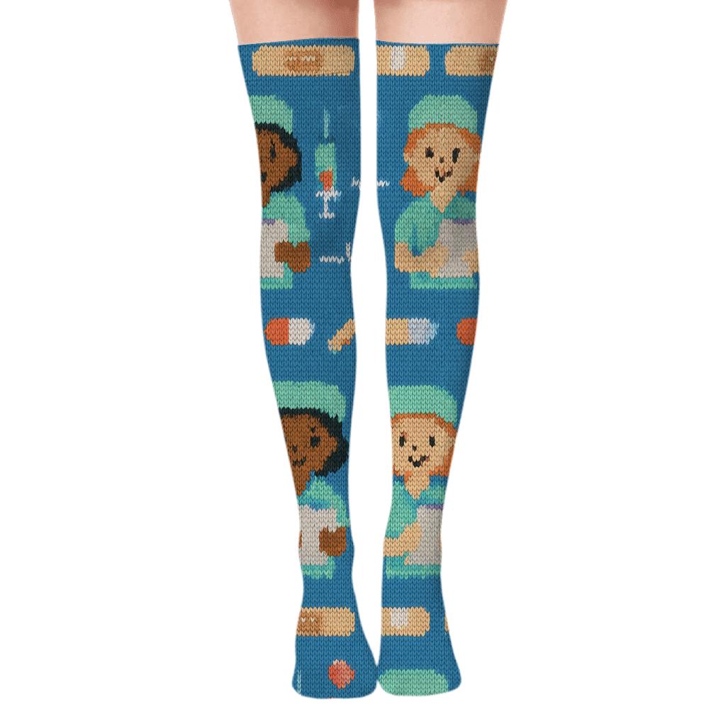 Nurse Knit Illusion Shift Change Parade custom over-the-knee socks