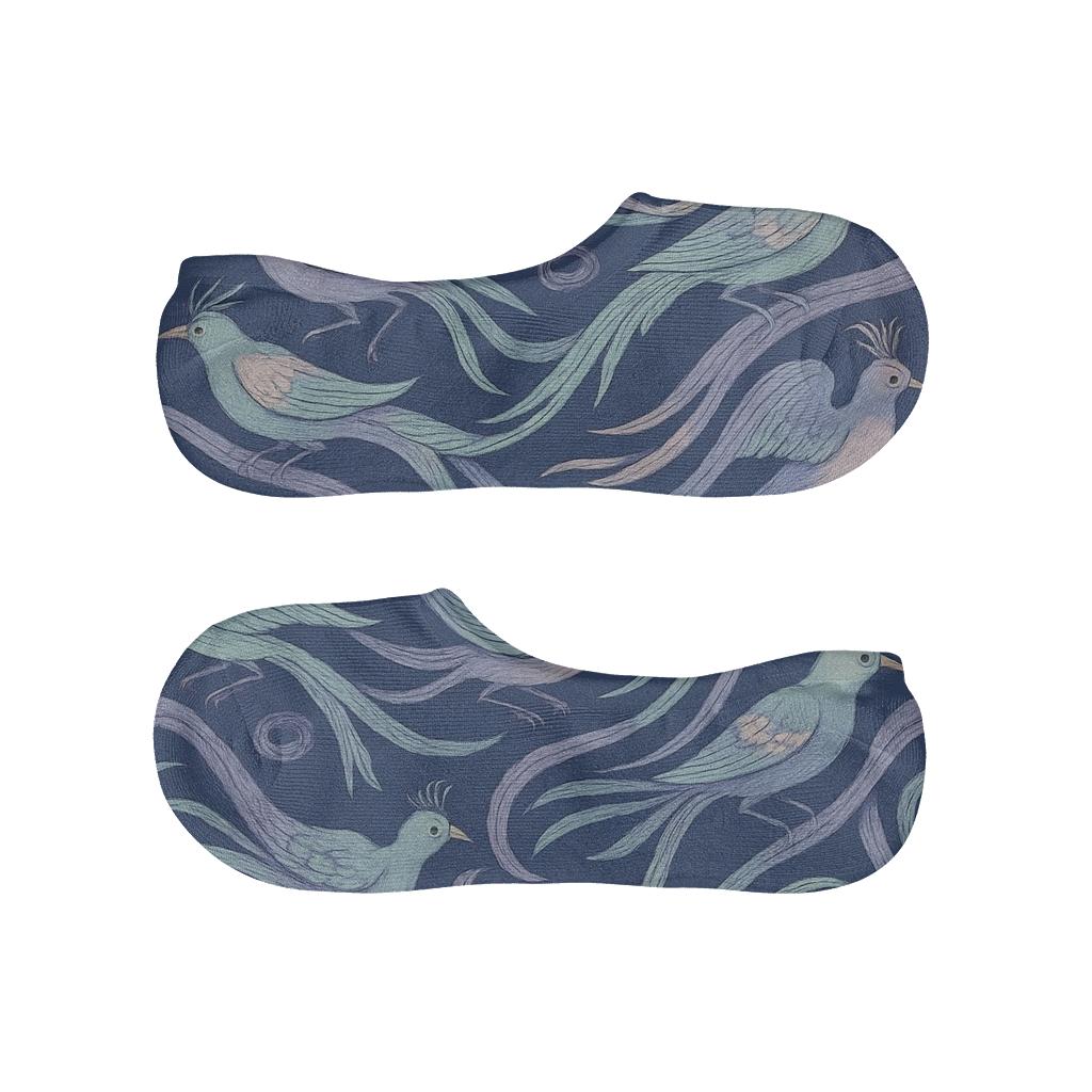 Fantasy Skybird Ribbon Wings On Indigo Background trendy no-show sock styles