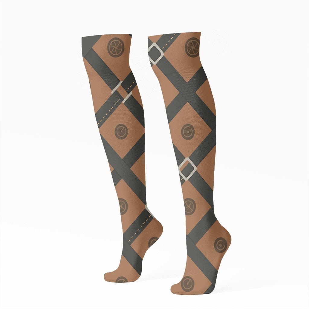Camera Strap Lattice For Photographer unique graphic knee-high socks