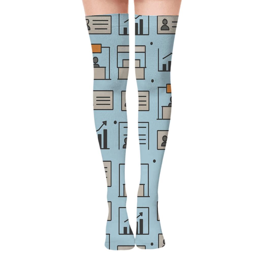 Trade Show Carousel Pattern For Salesperson stylish fashion over-the-knee socks