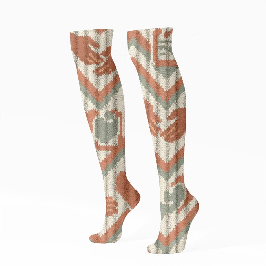 Social Worker Knit Illusion Care Chevron personalized knee-high socks